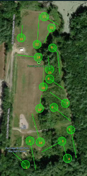 Partridge Brook Park Disc Golf Course 18-hole layout.png
